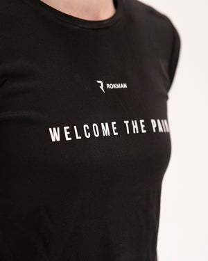 Mantra T-Shirt Women's Black "Welcome the Pain"